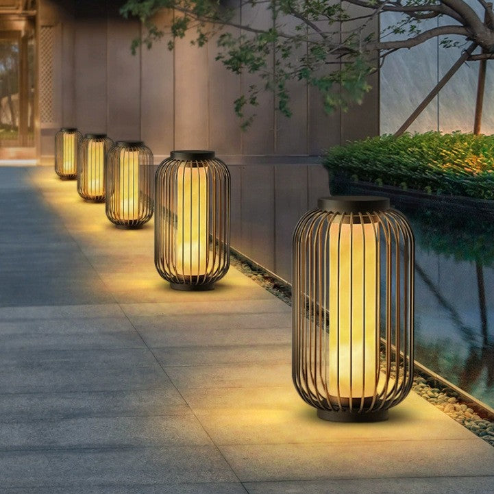 Solar-powered Birdcage Lawn Lights