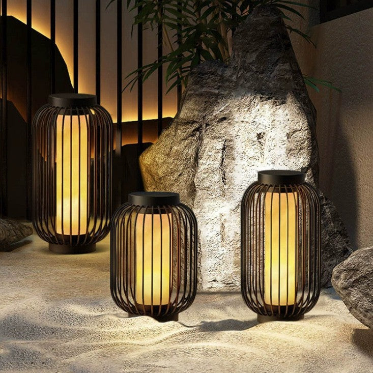 Solar-powered Birdcage Lawn Lights