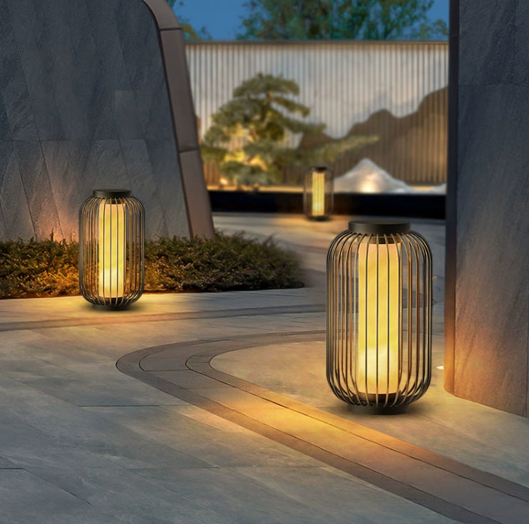 Solar-powered Birdcage Lawn Lights