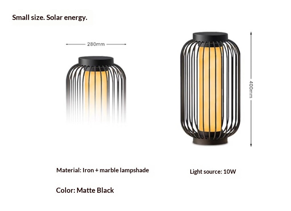 Solar-powered Birdcage Lawn Lights
