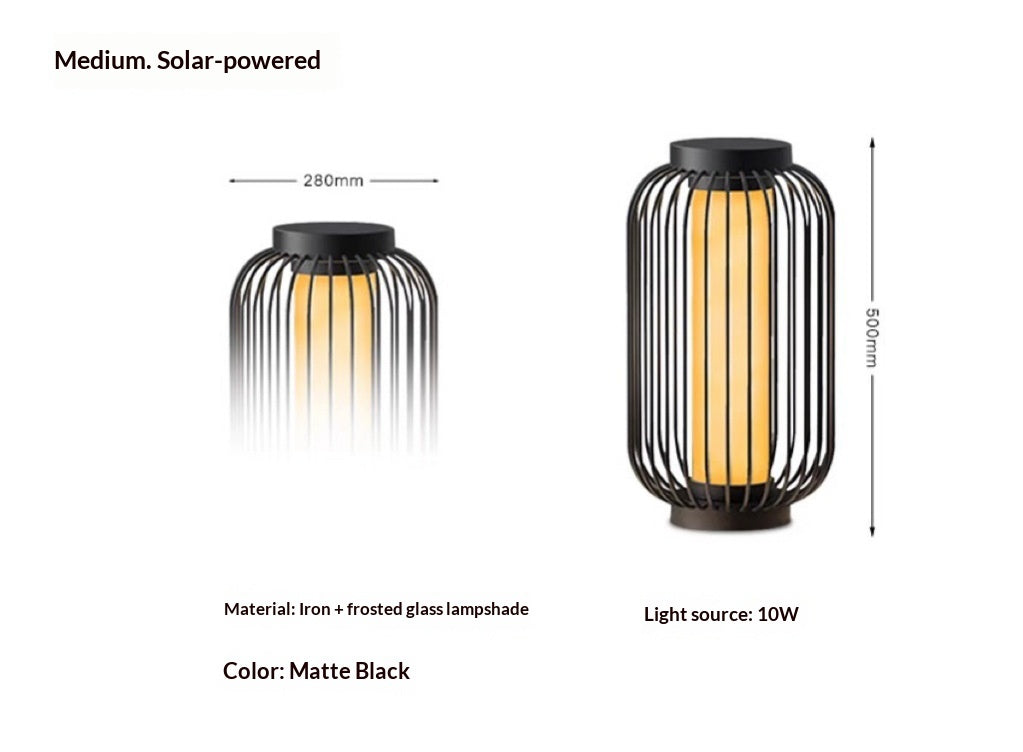 Solar-powered Birdcage Lawn Lights
